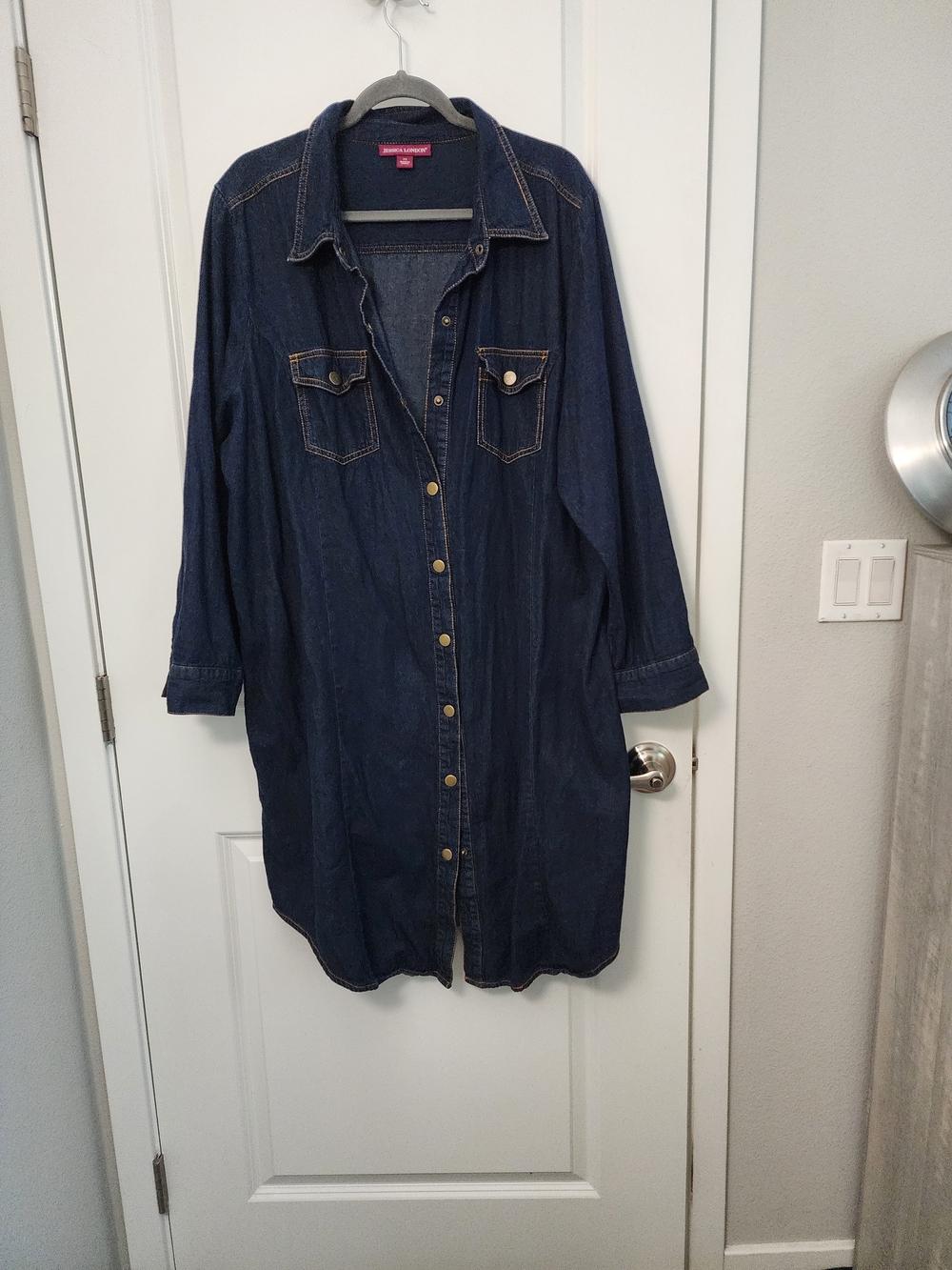 Jessica London Dark Blue Denim Shirt Dress